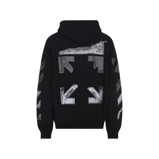 26SS 오프화이트 후드 티셔츠 44MBB085S26 F001 001 BLACK - OFF WHITE