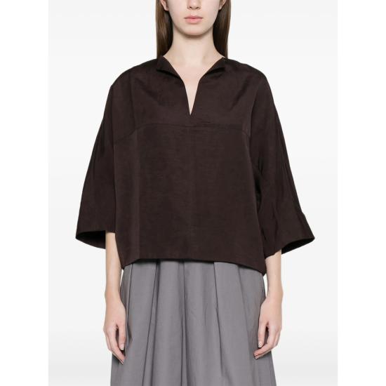 26SS 쉐르 블라우스 CHE0686 ILONA CHARB BROWN - SOEUR