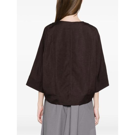 26SS 쉐르 블라우스 CHE0686 ILONA CHARB BROWN - SOEUR