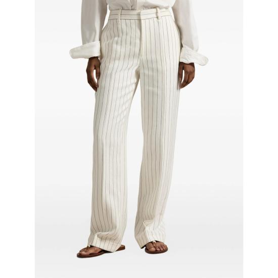 26SS 랄프 로렌 스트레이트 팬츠 211A96318001 PINST WHITE BLACK - RALPH LAUREN