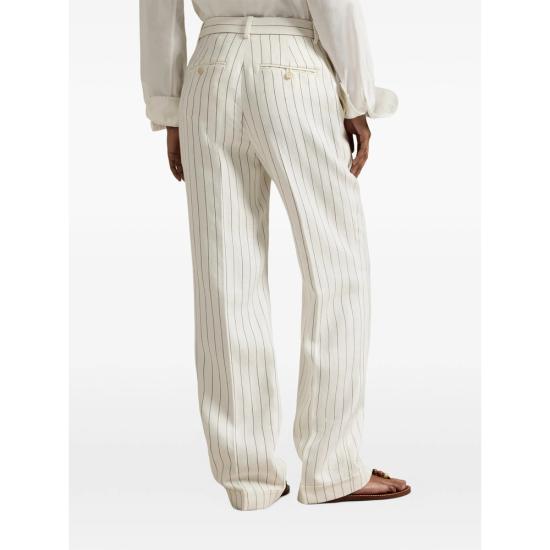 26SS 랄프 로렌 스트레이트 팬츠 211A96318001 PINST WHITE BLACK - RALPH LAUREN