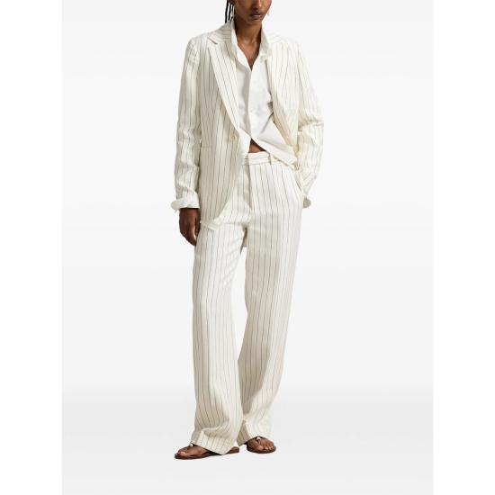 26SS 랄프 로렌 스트레이트 팬츠 211A96318001 PINST WHITE BLACK - RALPH LAUREN