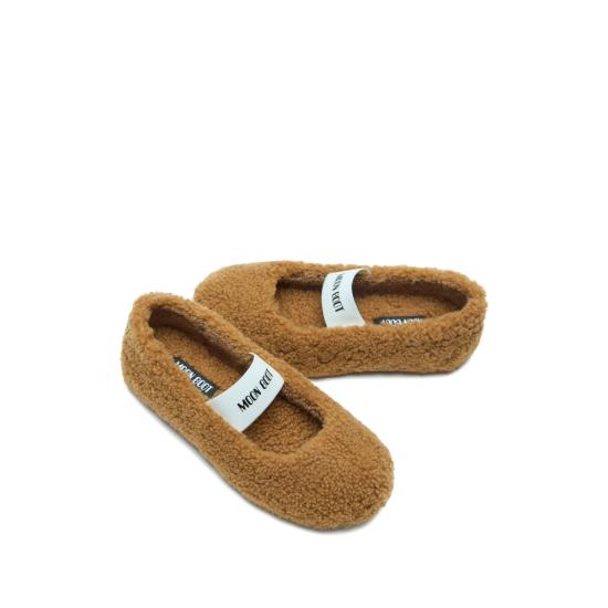 26SS 문부츠 시어링 퍼 발레리나 플랫슈즈 80D2400010 M008 BROWN - MOON BOOT