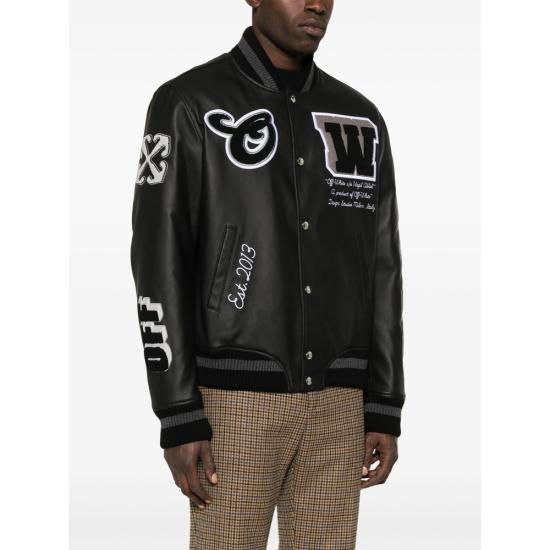 26SS 오프화이트 봄버 자켓 OMJA122C99LE A004 1010 BLACK - OFF WHITE