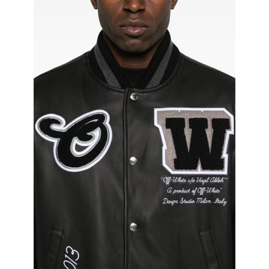 26SS 오프화이트 봄버 자켓 OMJA122C99LE A004 1010 BLACK - OFF WHITE