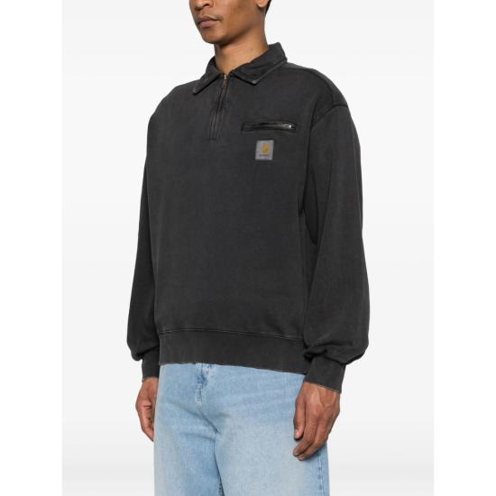 26SS 칼하트 하프 집 디트로이트 스웨트셔츠 I036350 8906 BLACK - CARHARTT