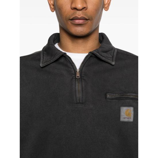 26SS 칼하트 하프 집 디트로이트 스웨트셔츠 I036350 8906 BLACK - CARHARTT