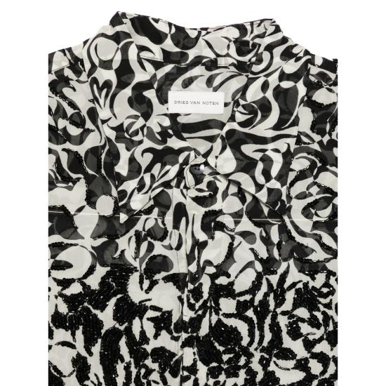 26SS 드리스 반 노튼 셔츠 3006 020728 900 WHITE BLACK - DRIES VAN NOTEN