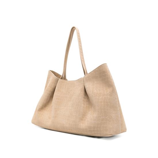 26SS 엘렘 토트백 DIMPLE TOTE CROCO SUED BEIGE NEUTRALS - ELLEME