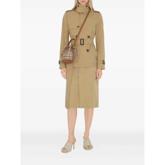 26SS 버버리 미니 체크 버킷백 8109794 MN DRAWSTR A9534 NEUTRALS - BURBERRY