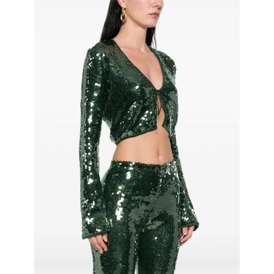 26SS 오세리 블라우스 MRS261 SEQUINS GREEN - OSÉREE