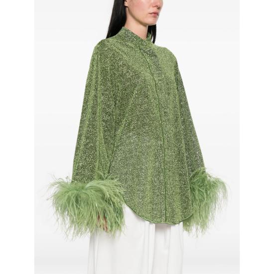 26SS 오세리 셔츠 LSF213 LUREX PLUM GREEN - OSÉREE