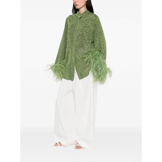 26SS 오세리 셔츠 LSF213 LUREX PLUM GREEN - OSÉREE