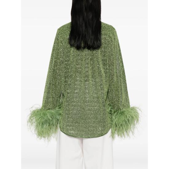 26SS 오세리 셔츠 LSF213 LUREX PLUM GREEN - OSÉREE