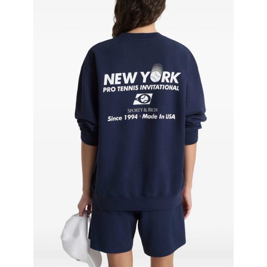 26SS 스포티앤리치 긴팔 티셔츠 ST07161428BL DKNAV BLUE - SPORTY & RICH