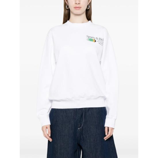 26SS 스포티앤리치 긴팔 티셔츠 ST07161174WH WHITE - SPORTY & RICH