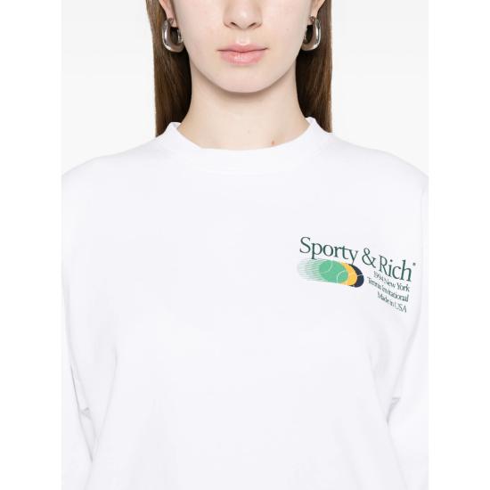 26SS 스포티앤리치 긴팔 티셔츠 ST07161174WH WHITE - SPORTY & RICH