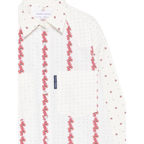 26SS 메종 라비쉬 셔츠 ZWMONSELETFLOW FLOWE WHITE RED - MAISON LABICHE