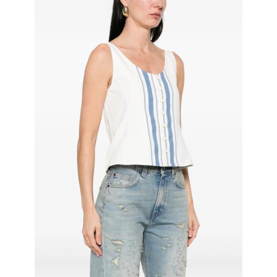 26SS 로우클래식 민소매 티셔츠 LCPS26TO01161 STRIP WHITE BLUE - LOW CLASSIC