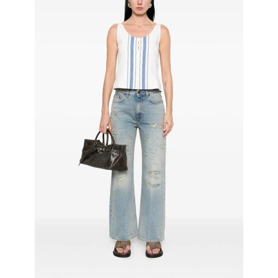 26SS 로우클래식 민소매 티셔츠 LCPS26TO01161 STRIP WHITE BLUE - LOW CLASSIC