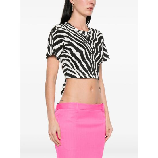 26SS 디 아티코 탑 260WCT00363 JJJ082PR 020 BLACK WHITE - THE ATTICO