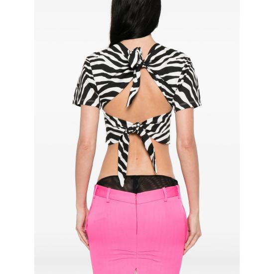 26SS 디 아티코 탑 260WCT00363 JJJ082PR 020 BLACK WHITE - THE ATTICO