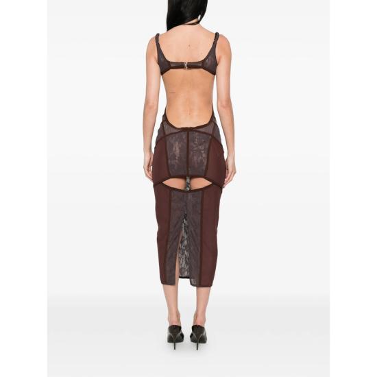 26SS 디 아티코 원피스 260WCW00284 MIX079AA 064 BROWN - THE ATTICO