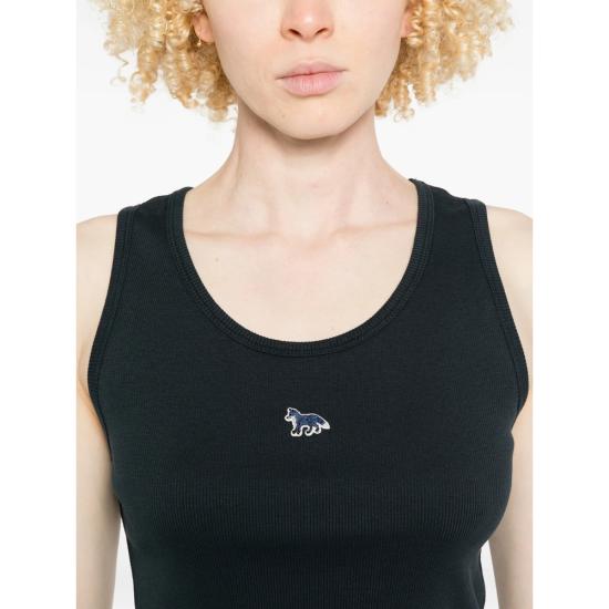 26SS 메종키츠네 베이비 폭스 립드 탱크탑 MW00121KA0033 CNAVY BLUE - MAISON KITSUNE