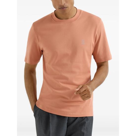 26SS 브루넬로 쿠치넬리 코튼 저지 크루넥 티셔츠 M0B138440 CUM25 ORANGE - BRUNELLO CUCINELLI