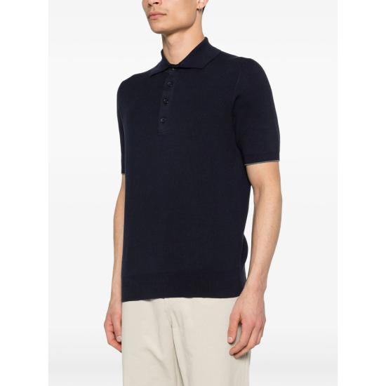 26SS 브루넬로 쿠치넬리 폴로 티셔츠 M29400025 CW425 BLUE - BRUNELLO CUCINELLI