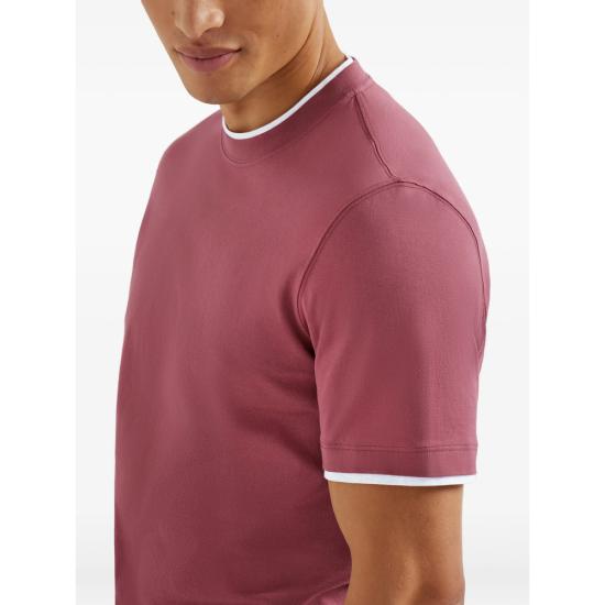 26SS 브루넬로 쿠치넬리 자수 로고 티셔츠 M0B137427 CMJ53 RED - BRUNELLO CUCINELLI