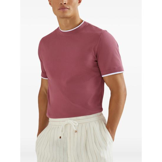 26SS 브루넬로 쿠치넬리 자수 로고 티셔츠 M0B137427 CMJ53 RED - BRUNELLO CUCINELLI