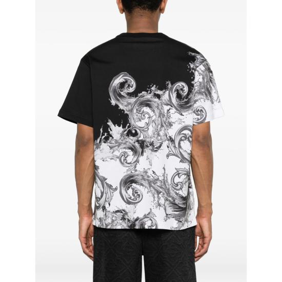 26SS 베르사체 탑 80GAH6RB JS540 V22 BLACK WHITE - VERSACE