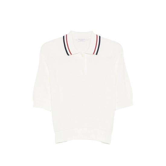 26SS 브루넬로 쿠치넬리 폴로 티셔츠 M19756305 CZ930 WHITE