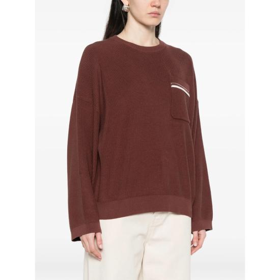 26SS 브루넬로 쿠치넬리 스웨터 M19253200 CSB21 BROWN - BRUNELLO CUCINELLI