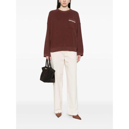 26SS 브루넬로 쿠치넬리 스웨터 M19253200 CSB21 BROWN - BRUNELLO CUCINELLI