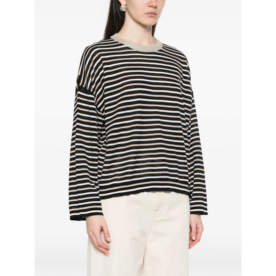 26SS 브루넬로 쿠치넬리 탑 M1T272310 CSI26 BLACK NEUTRALS - BRUNELLO CUCINELLI