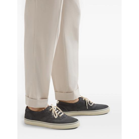 26SS 브루넬로 쿠치넬리 리버스 카프스킨 스니커즈 MZUPIGZ334 CCC62 GREY - BRUNELLO CUCINELLI