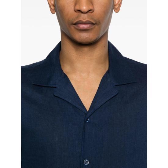 26SS 브루넬로 쿠치넬리 이지 핏 리넨 셔츠 MM6840615 C011 BLUE - BRUNELLO CUCINELLI