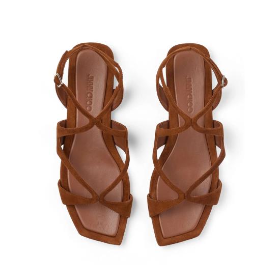 26SS 지미추 샌들 AYLA FLAT SUE TAN BROWN - JIMMY CHOO