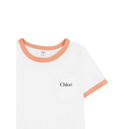 26SS [키즈] 끌로에 티셔츠 C20860 117 WHITE ORANGE - CHLOE