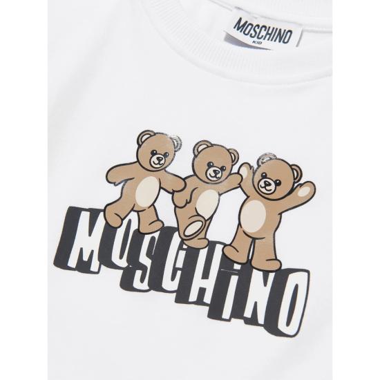 26SS [키즈] 모스키노 티셔츠 HUM05P LAA23 10101 WHITE - MOSCHINO