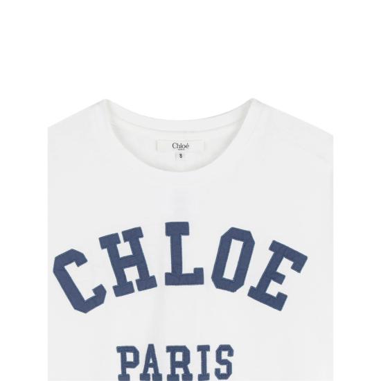 26SS [키즈] 끌로에 티셔츠 C20862 117 WHITE BLUE - CHLOE