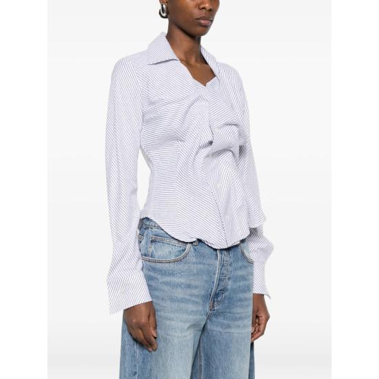 26SS 비비안웨스트우드 셔츠 1501000C W01ET O201 WHITE BLUE - VIVIENNE WESTWOOD