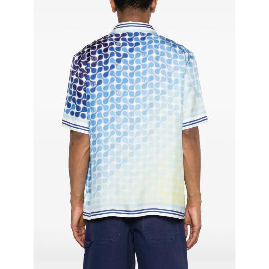 26SS 카사블랑카 셔츠 SS26 SH 003 06 OPTIC BLUE WHITE - CASABLANCA