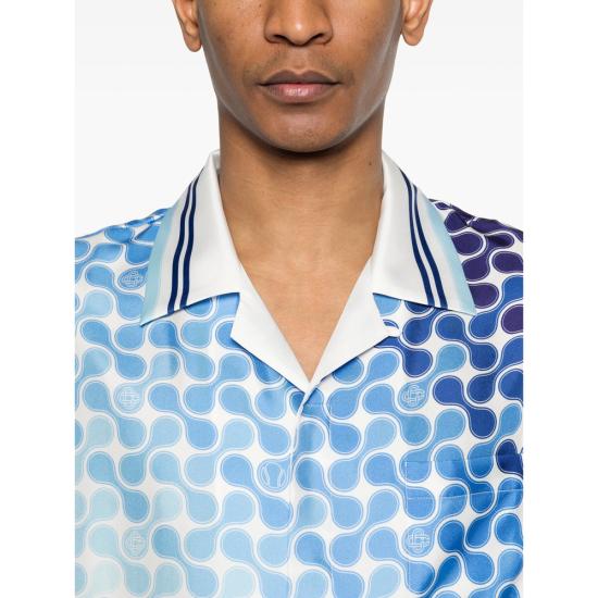 26SS 카사블랑카 셔츠 SS26 SH 003 06 OPTIC BLUE WHITE - CASABLANCA