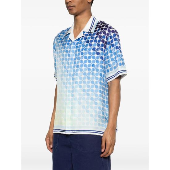 26SS 카사블랑카 셔츠 SS26 SH 003 06 OPTIC BLUE WHITE - CASABLANCA