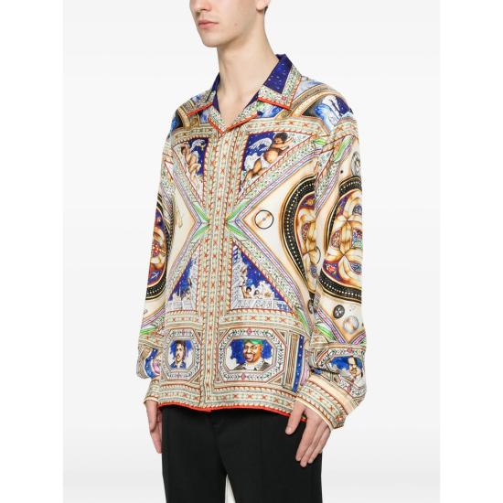 26SS 카사블랑카 셔츠 SS26 SH 006 01 TAKEC NEUTRALS BLUE - CASABLANCA