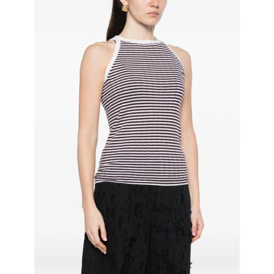 26SS 아라고나 민소매 티셔츠 D3312TR 1412 WHITE BROWN - ARAGONA