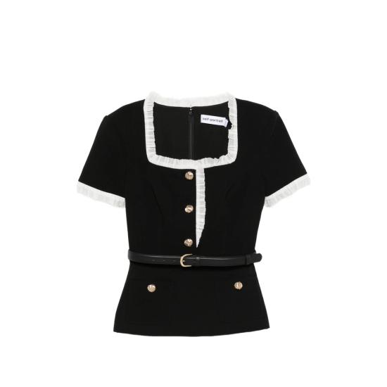 26SS 셀프 포트레이트 블라우스 SS26 082T B BLACK